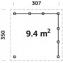 Modular Garden Paviljong 9,4m med planker er - Hvitlakkert