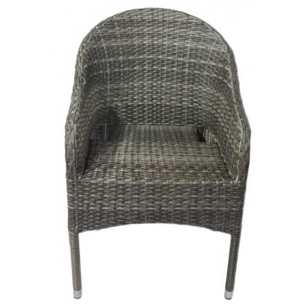 Utendrs spisegruppe - Jacksonville & Belle | Gr syntetisk rotting | 4 lenestoler