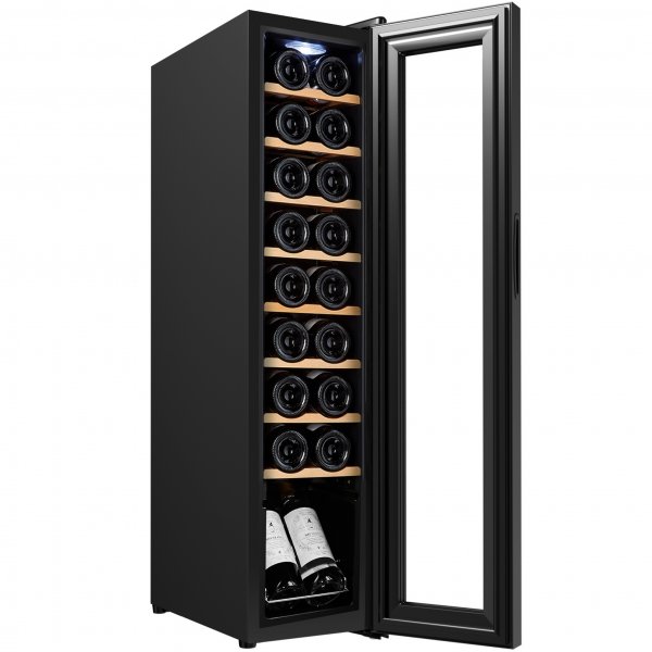 Vinkj�ler 18 flasker | Ekstra stilleg�ende | LED-belysning | 25 cm smal