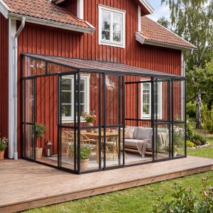 Veggmontert vinterhage - 10,1 m� og skyved�rer i glass til balkong