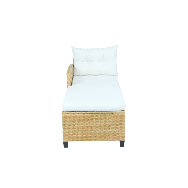 Utend�rs sofagruppe med divan og lenestol | Loungegruppe i kunstrotting | Beige