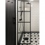 Dusjvegg 70�200 cm - svarte stenger og 6 mm sikkerhetsglass