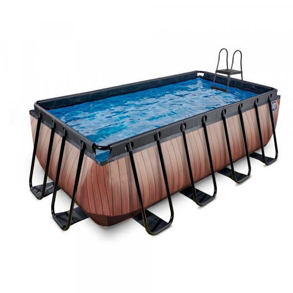Basseng 400x200x122cm med sandfilterpumpe - Brun