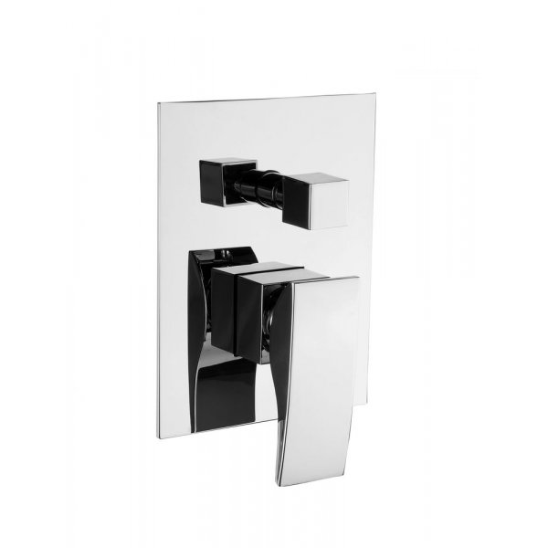 Minimal innfelt dusjbatteri med avleder - Krom
