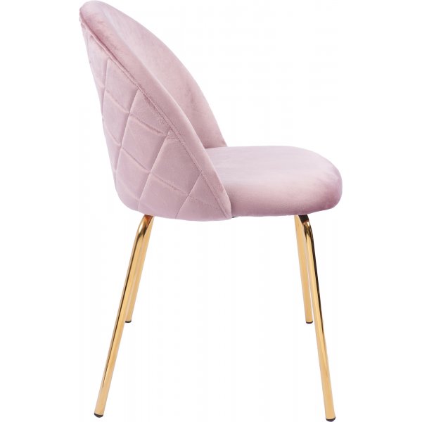 Rosa stol med gullbein - Plaza