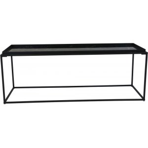 Salongbord 122 x 42 cm - Svart / Marmoroverflate