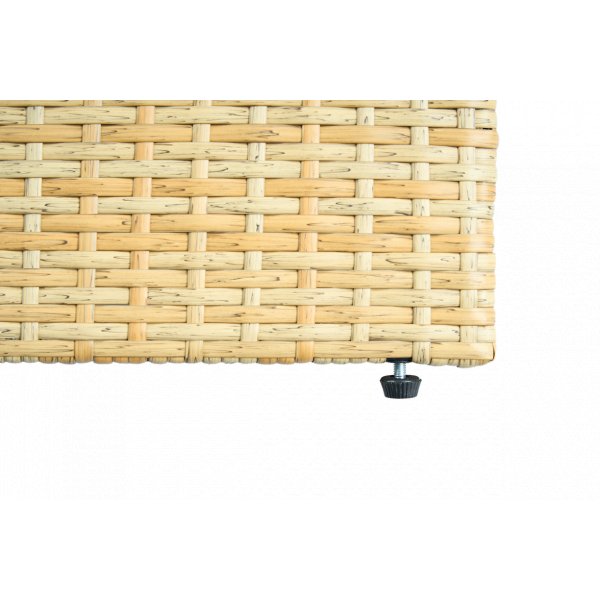 Loungegruppe i kunstrotting | Sofa med bord og 2 barkrakker til terrassen | Beige