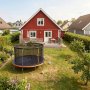 Trampoline 427 cm svart-oransje med sikkerhetsnett for barn Trampoline 427 cm svart-oransje med sikkerhetsnett for barn