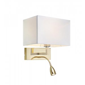 Savoy Vegglampe - Messing/Hvit