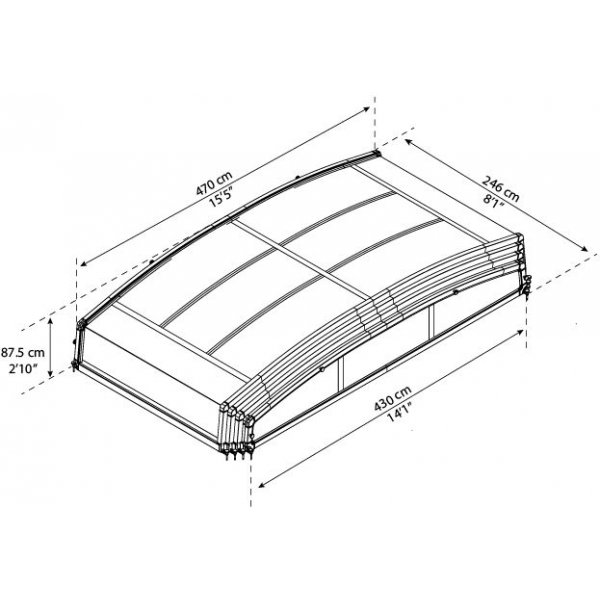 Bassengtak Majorca - Skyvbart - 4x8m Bassengtak Majorca - Skyvbart - 4x8m