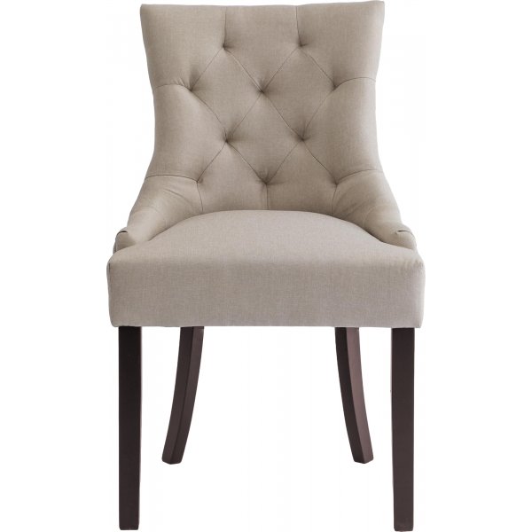 Tuva spisestuestol beige med m�rkebrune ben