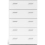 Space kommode hvit med 5 skuffer, bredde 74 cm og h�yde 115 cm