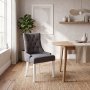 Spisestoler 2-pakning Tuva New Port - Gr�tt stoff og hvite Hevea-treben - 93 cm