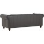 Sofa Chesterfield 3-seter 219 cm - m�rkebrun PU