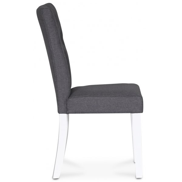 Stol i grått stoff med hvite ben - Crocket Stol i grått stoff med hvite ben - Crocket