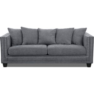 Sofa gr�tt stoff 217 cm bredt
