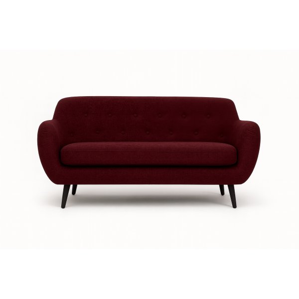 Burgunder 3-seters sofa Boggie - 190 cm bred fløyel Matt fløyel 59 og svarte ben Burgunder 3-seters sofa Boggie - 190 cm bred fløyel Matt fløyel 59 og svarte ben