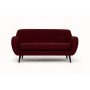 Burgunder 3-seters sofa Boggie - 190 cm bred fløyel Matt fløyel 59 og svarte ben Burgunder 3-seters sofa Boggie - 190 cm bred fløyel Matt fløyel 59 og svarte ben