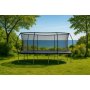 Rektangulr trampoline med sikkerhetsnett - svart