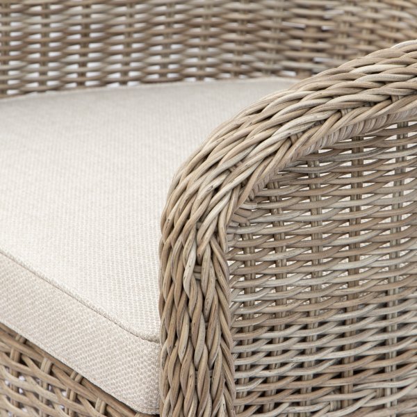 Spisegruppe med 6 stoler og spisebord 180 x 100 cm rotting - Menton/Merkur + Tekstilimpregnering for utembler