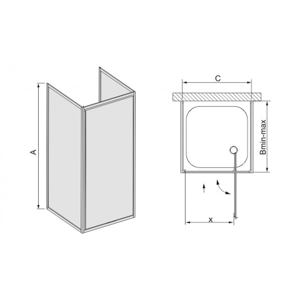 Dusjhj�rne for enkeltvegg - Classic