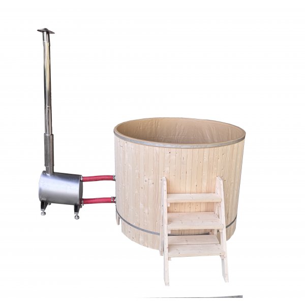 Badestamp med ildoppvarming