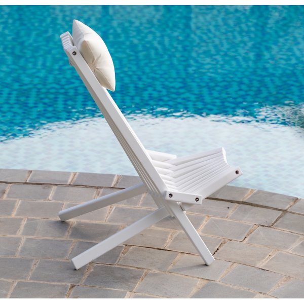 Calcutta solseng med nakkepute - Hvit Calcutta solseng med nakkepute - Hvit