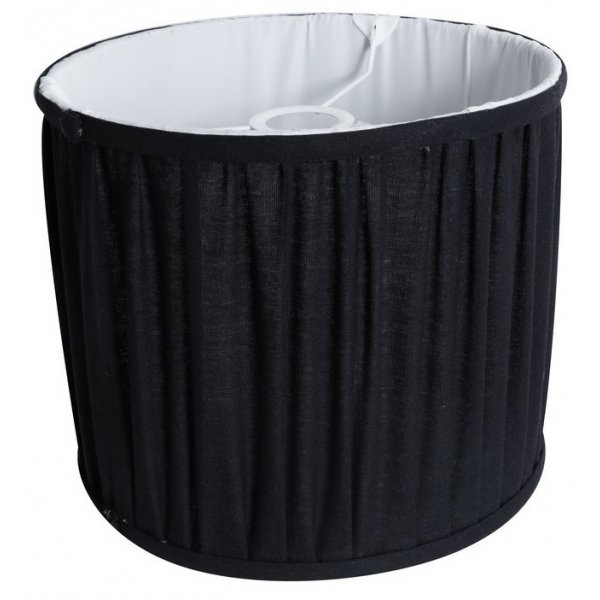Lampeskjerm plissert Ø38 cm - Svart lin Lampeskjerm plissert Ø38 cm - Svart lin