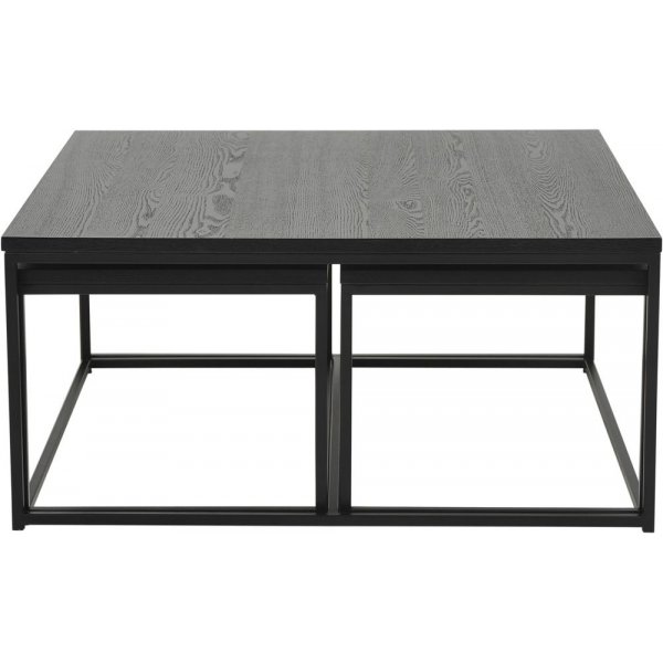 Natalie salongbord sett 90x90 | 85x44 cm - Sort Natalie salongbord sett 90x90 | 85x44 cm - Sort