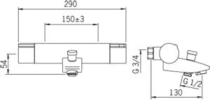 Oras badekarbatteri Cubista 2875