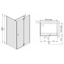 Dusjhjrne (bred) Free Line - 6 mm glass