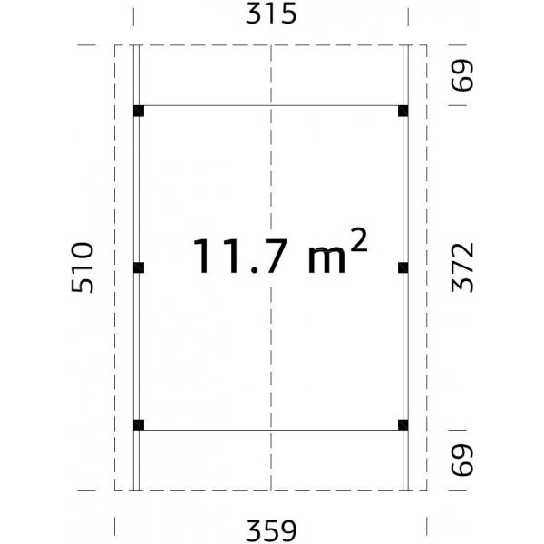 Carport Robert - 11,7 m² Carport Robert - 11,7 m²