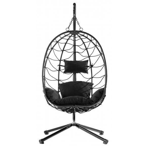 Hengestol - Miami med puter | Svart Hengestol - Miami med puter | Svart