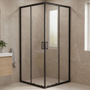 Dusjhj�rne svart 80x80x185 - Onyx 80