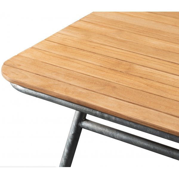 Mllan bord 176x90 cm - Teak / Galvanisert stl