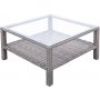 Norrhult utembelgruppe 3-seter sofa inkl. fotskammel & bord - Gr kunstrotting