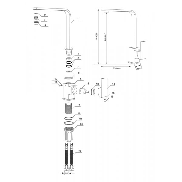 Kjøkkenbatteri Daisy - Sort Kjøkkenbatteri Daisy - Sort