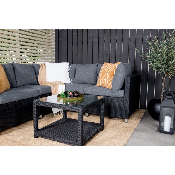 Loungesett Svart/Gr� puter 200x200 - Vamos