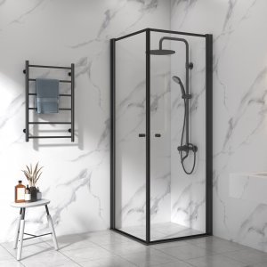 Dusjkabinett 90x90cm | Aluminium og sikkerhetsglass | Svart ramme Dusjkabinett 90x90cm | Aluminium og sikkerhetsglass | Svart ramme