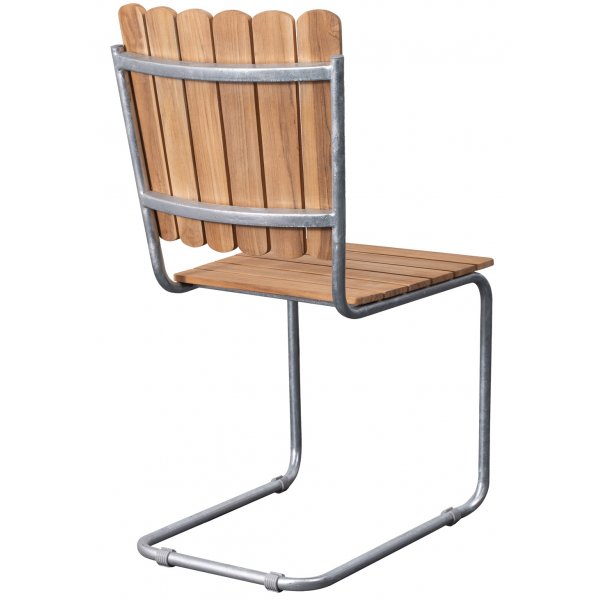 Stabelbar utestol - Teak / Galvanisert stl - Mllan + Rengjringsspray for utembler