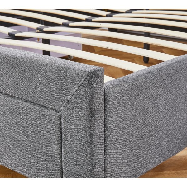 Sengeramme med oppbevaring inkludert hodegavl 160 x 200 cm gr�