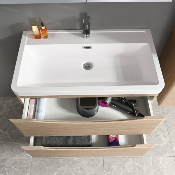 Baderomssett - Sydney 80 cm | treimitasjon | moderne og med smart oppbevaring Baderomssett - Sydney 80 cm | treimitasjon | moderne og med smart oppbevaring