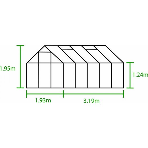 Popular drivhus 6,2 m² - svart Popular drivhus 6,2 m² - svart