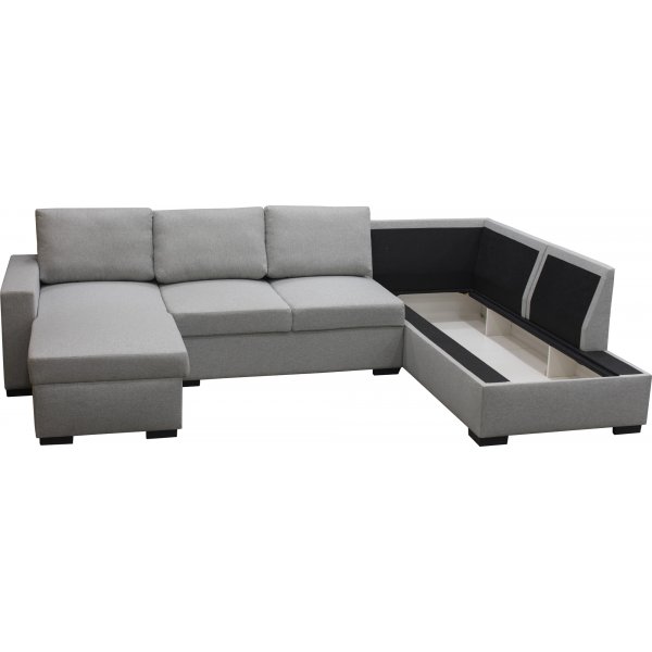 U-sofa Solna med oppbevaring - 309 cm - lys grå U-sofa Solna med oppbevaring - 309 cm - lys grå