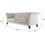 Chesterfield 3-seters sofa 210 cm beige fl�yel
