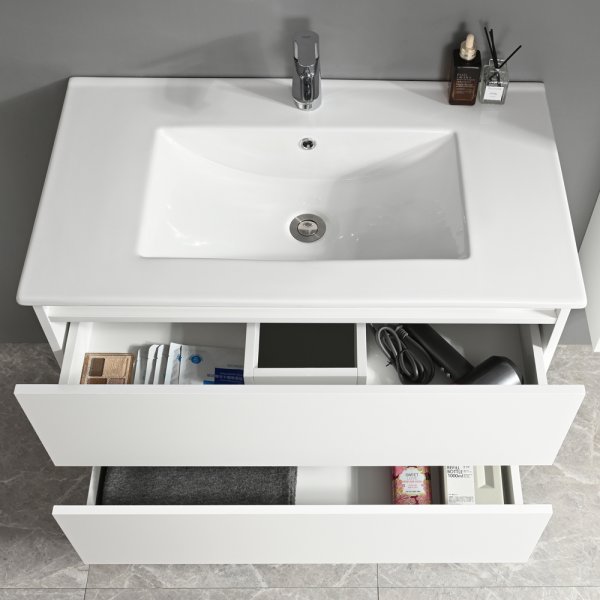 Baderomsmbel Perugia - Hvit 80 cm + Toalettpapirholder