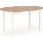 Rundt uttrekkbart spisebord eik/hvit 102-142 cm - Berivan