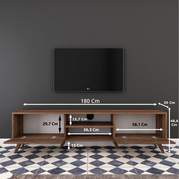 TV-stativ Anon i valnøtt - 180 cm TV-stativ Anon i valnøtt - 180 cm