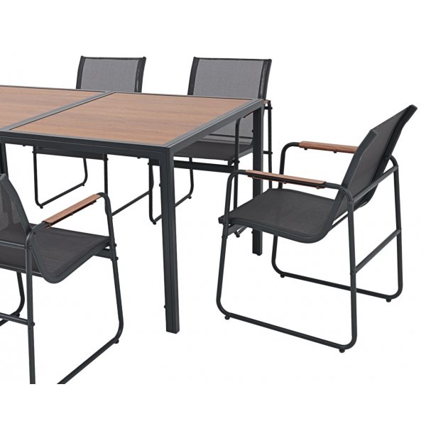 Spisegruppe 160x90cm - Bord med 6 stoler - Stl - Zanzibar + Rengjringsspray for utembler