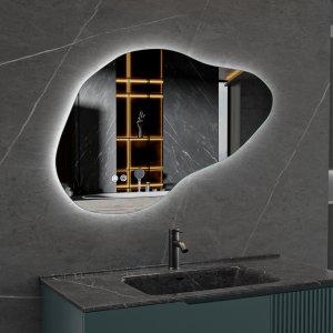 LED-speil 90x60 cm med antidugg og justerbar belysning